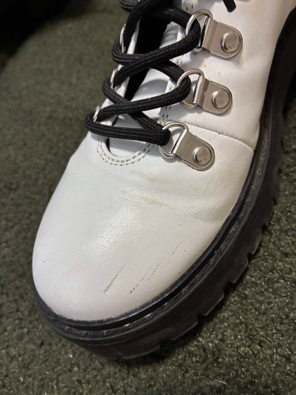 Skechers White Moto Combat Boots - Picture 3 of 10